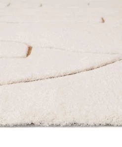 Miss Amara All Rugs Alayna Cream And Gold Tribal Shag Rug