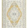 Miss Amara Alcina Yellow And Grey Traditional Medallion Runner Rug All Rugs