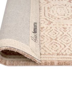 Miss Amara Alessandra Peach And Ivory Tribal Textured Rug
