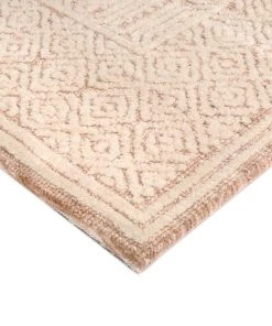 Miss Amara Alessandra Peach And Ivory Tribal Textured Rug