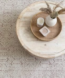 Miss Amara Alessandra Peach And Ivory Tribal Textured Rug