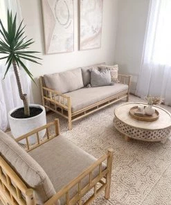 Miss Amara Alessandra Peach And Ivory Tribal Textured Rug