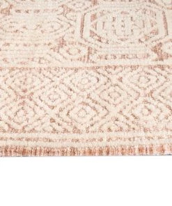 Miss Amara Alessandra Peach And Ivory Tribal Textured Runner Rug All Rugs