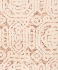 Miss Amara Alessandra Peach And Ivory Tribal Textured Rug