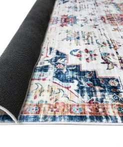Miss Amara All Rugs Alice Multicolour Transitional Distressed Medallion Rug