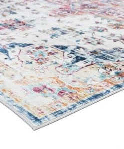 Miss Amara All Rugs Alice Multicolour Transitional Distressed Medallion Rug