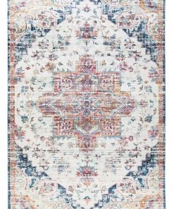 Miss Amara All Rugs Alice Multicolour Transitional Distressed Medallion Rug