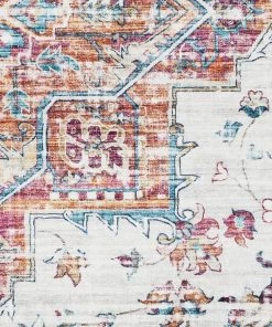 Miss Amara All Rugs Alice Multicolour Transitional Distressed Medallion Rug