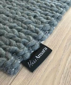 Miss Amara Aliya Grey Braided Wool Rug All Rugs