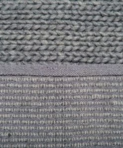 Miss Amara Aliya Grey Braided Wool Rug All Rugs