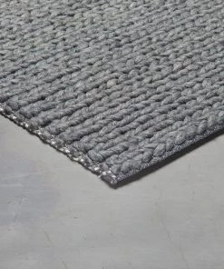 Miss Amara Aliya Grey Braided Wool Rug All Rugs