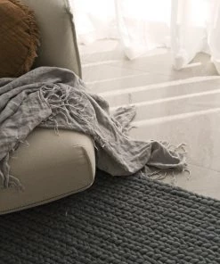 Miss Amara Aliya Grey Braided Wool Rug All Rugs