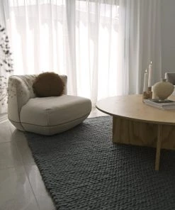 Miss Amara Aliya Grey Braided Wool Rug All Rugs