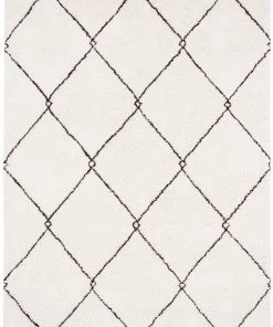 Miss Amara Allefra Diamond Pattern Berber Shag Rug