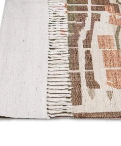 Miss Amara All Rugs Allegra Orange And Cream Multi-Colour Abstract Tribal PET Beach And Picnic Rug