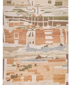 Miss Amara All Rugs Allegra Orange And Cream Multi-Colour Abstract Tribal PET Beach And Picnic Rug