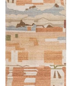 Miss Amara All Rugs Allegra Orange And Cream Multi-Colour Abstract Tribal PET Runner Rug