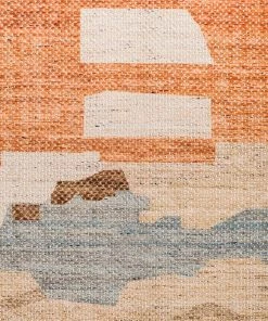 Miss Amara All Rugs Allegra Orange And Cream Multi-Colour Abstract Tribal PET Runner Rug