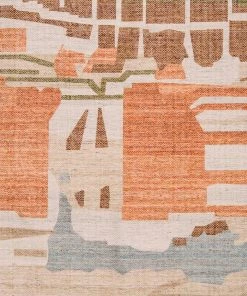 Miss Amara All Rugs Allegra Orange And Cream Multi-Colour Abstract Tribal PET Beach And Picnic Rug