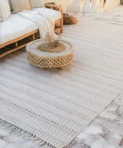Miss Amara Alva Taupe & Ivory Flatweave Indoor Outdoor Rug