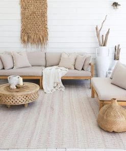 Miss Amara Alva Taupe & Ivory Flatweave Indoor Outdoor Rug