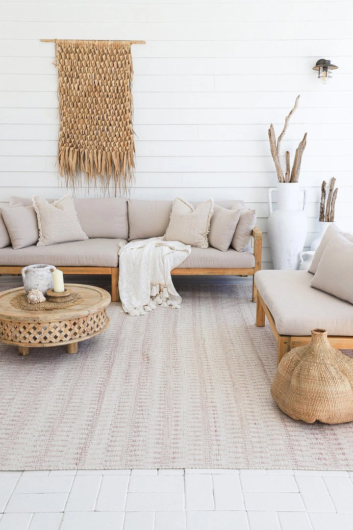 Miss Amara Alva Taupe & Ivory Flatweave Indoor Outdoor Rug