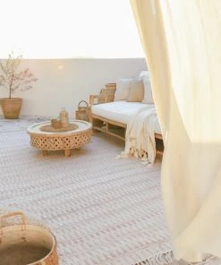 Miss Amara Alva Taupe & Ivory Flatweave Indoor Outdoor Rug