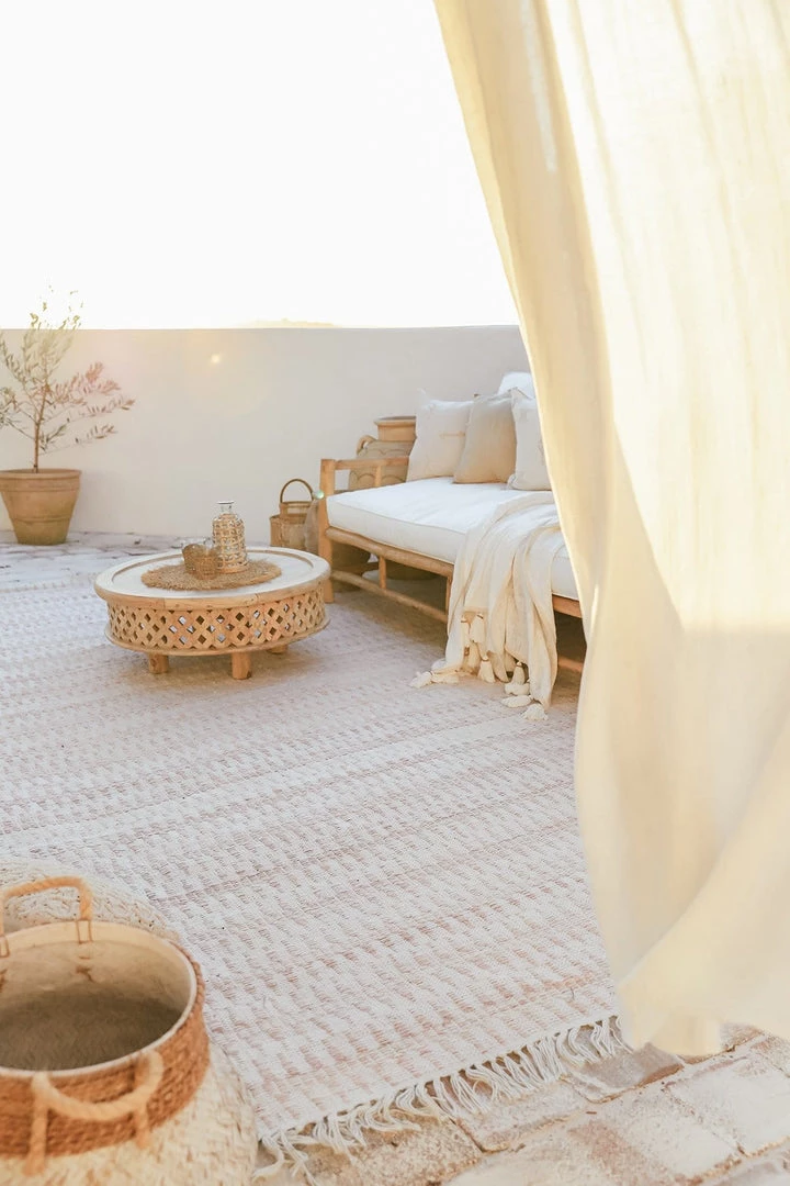 Miss Amara Alva Taupe & Ivory Flatweave Indoor Outdoor Rug