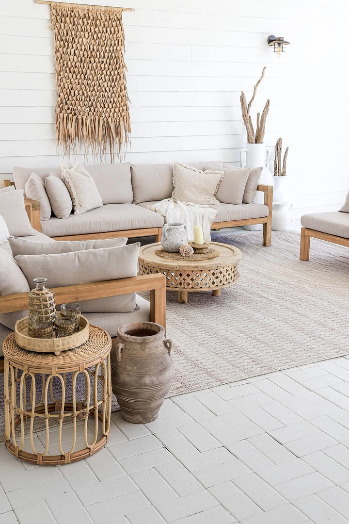 Miss Amara Alva Taupe & Ivory Flatweave Indoor Outdoor Rug