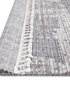 Miss Amara All Rugs Alyssa Ivory Grey Textured Runner Rug