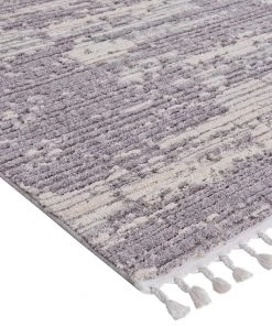 Miss Amara All Rugs Alyssa Ivory Grey Textured Runner Rug