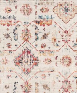 Miss Amara Amanda Multicolour Distressed Transitional Round Rug All Rugs