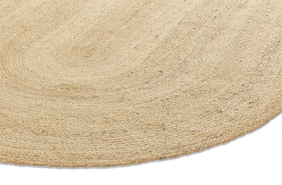 Miss Amara Amber Natural Braided Oval Jute Rug