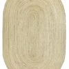 Miss Amara Amber Natural Braided Oval Jute Rug