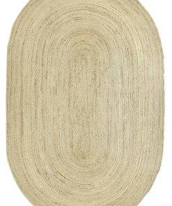 Miss Amara Amber Natural Braided Oval Jute Rug