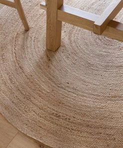 Miss Amara Amber Natural Braided Oval Jute Rug