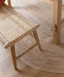 Miss Amara Amber Natural Braided Oval Jute Rug