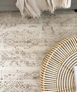 Miss Amara Amelia Cream Ivory And Brown Traditional Floral Rug All Rugs