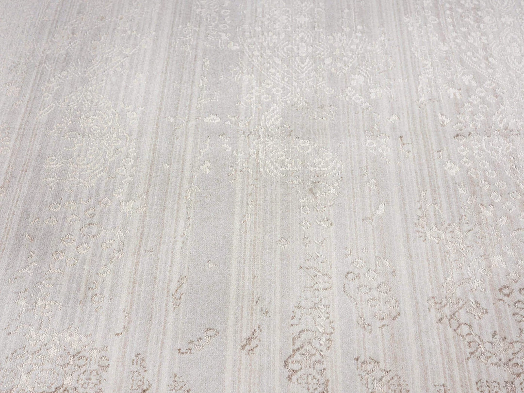 Miss Amara Amelia Cream Brown And Silver Traditional Floral Runner Rug