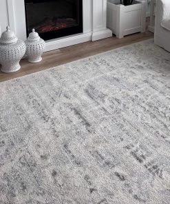 Miss Amara Andra Grey And Ivory Traditional Distressed Rug All Rugs
