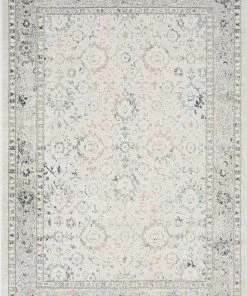 Miss Amara Anine Cream And Grey Multi-Colour Traditional Floral Rug All Rugs