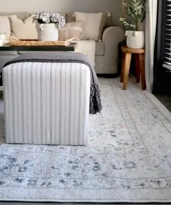 Miss Amara Anine Cream And Grey Multi-Colour Traditional Floral Rug All Rugs