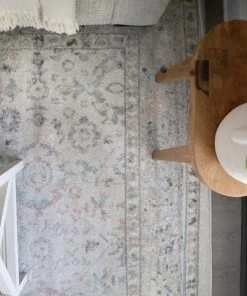 Miss Amara Anine Cream And Grey Multi-Colour Traditional Floral Rug All Rugs