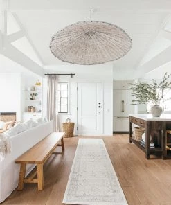 Miss Amara Anine Cream And Grey Multi-Colour Traditional Floral Runner Rug