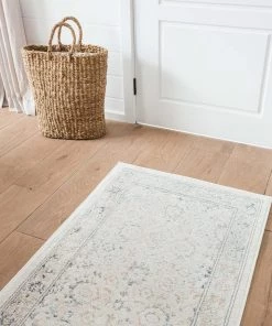 Miss Amara Anine Cream And Grey Multi-Colour Traditional Floral Runner Rug