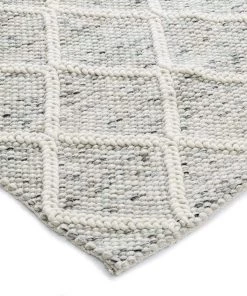 Miss Amara Anja Grey And Ivory Lattice Wool Rug All Rugs