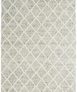 Miss Amara Anja Grey And Ivory Lattice Wool Rug All Rugs