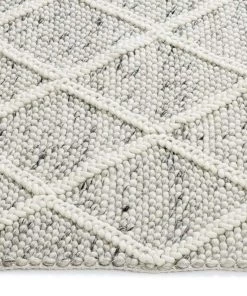 Miss Amara Anja Grey And Ivory Lattice Wool Rug All Rugs