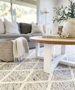 Miss Amara Anja Grey And Ivory Lattice Wool Rug All Rugs
