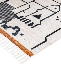 Miss Amara Annalise Black And Ivory Abstract Tribal PET Rug All Rugs